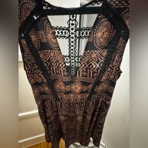 ASTR gorgeous Max longer gown. Mauve & black peckaboo lace - Medium